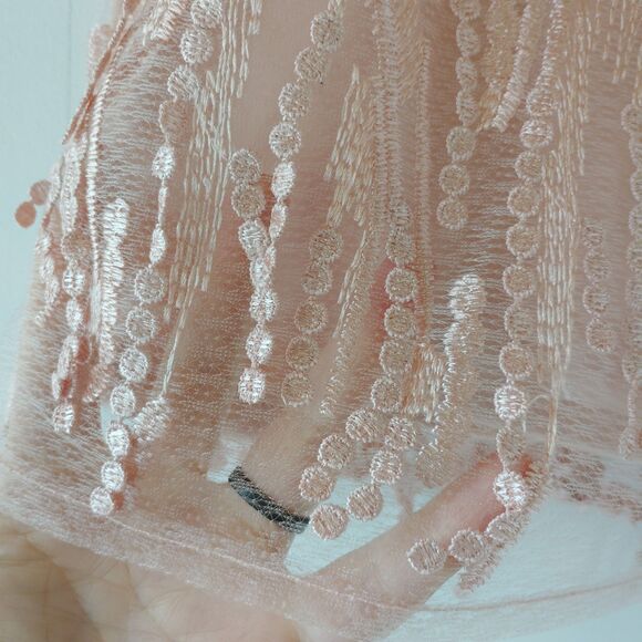 Lulus Dancing in a Dream mini Skirt Size Small S pink fairy lace sequin holiday - Picture 2 of 6